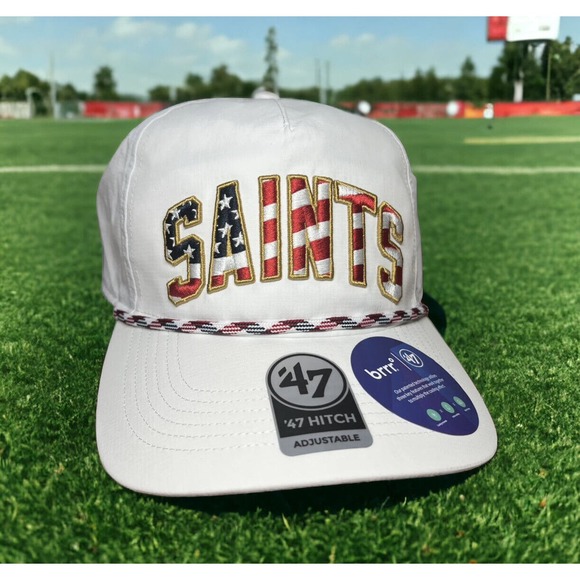 New Orleans Saints ‘47 Brand Hitch White Flag Flutter Rope Brrr Hat Cap OSFA New - Picture 11 of 11
